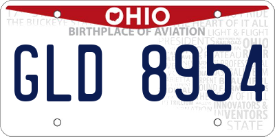 OH license plate GLD8954