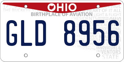 OH license plate GLD8956