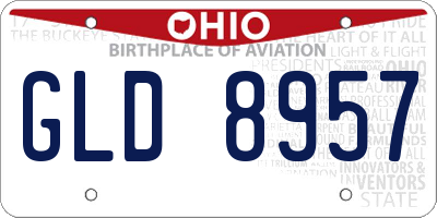 OH license plate GLD8957