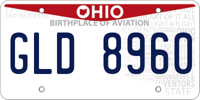 OH license plate GLD8960