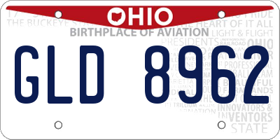 OH license plate GLD8962