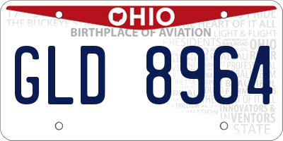 OH license plate GLD8964