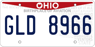 OH license plate GLD8966
