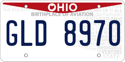 OH license plate GLD8970