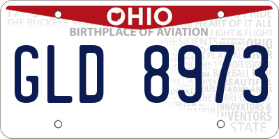 OH license plate GLD8973