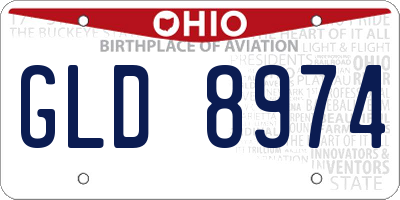 OH license plate GLD8974