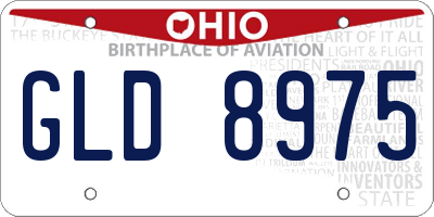 OH license plate GLD8975