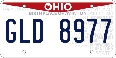 OH license plate GLD8977
