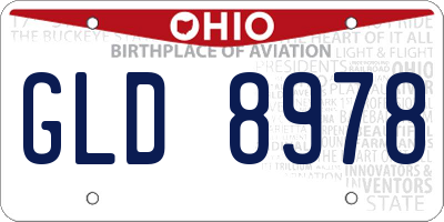 OH license plate GLD8978