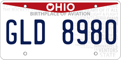 OH license plate GLD8980