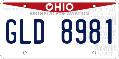 OH license plate GLD8981