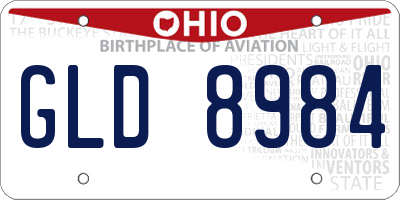 OH license plate GLD8984