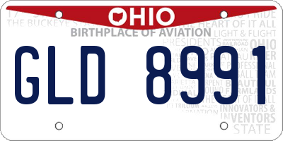 OH license plate GLD8991