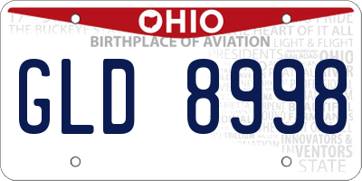 OH license plate GLD8998