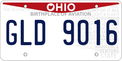 OH license plate GLD9016
