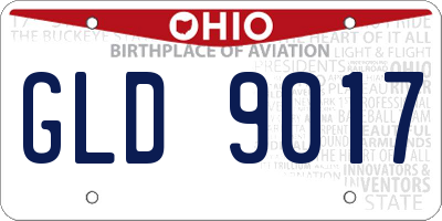 OH license plate GLD9017