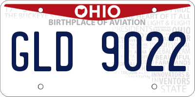 OH license plate GLD9022