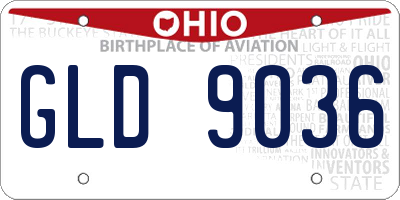 OH license plate GLD9036