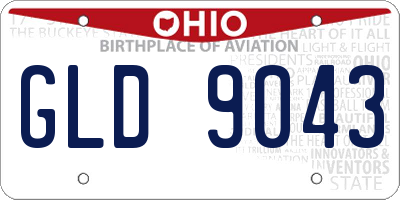 OH license plate GLD9043