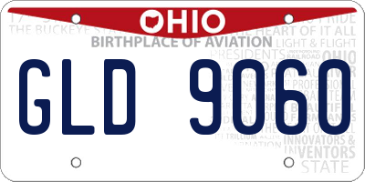 OH license plate GLD9060