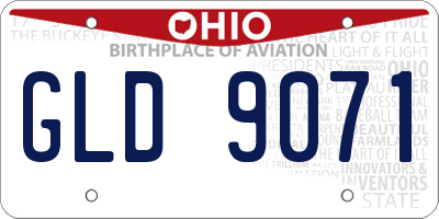 OH license plate GLD9071
