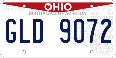 OH license plate GLD9072