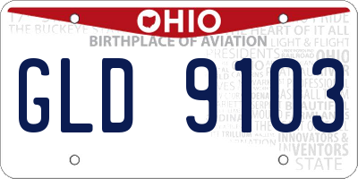 OH license plate GLD9103