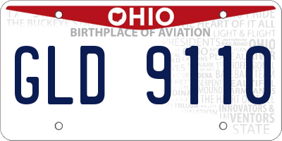 OH license plate GLD9110