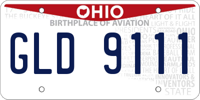 OH license plate GLD9111