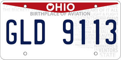 OH license plate GLD9113