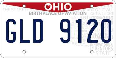 OH license plate GLD9120