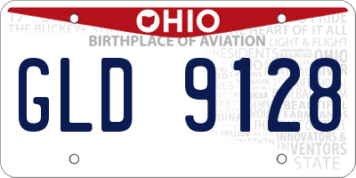 OH license plate GLD9128
