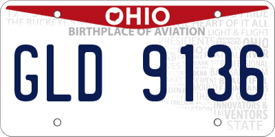 OH license plate GLD9136