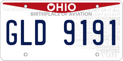 OH license plate GLD9191