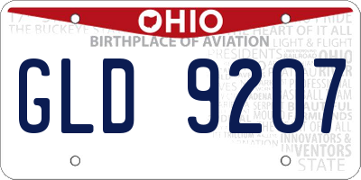 OH license plate GLD9207