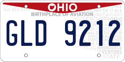 OH license plate GLD9212
