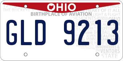 OH license plate GLD9213