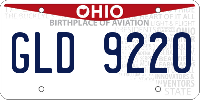 OH license plate GLD9220