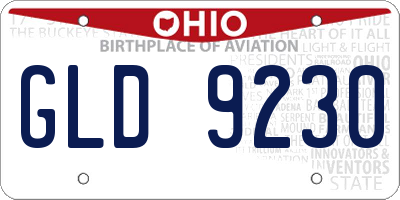 OH license plate GLD9230