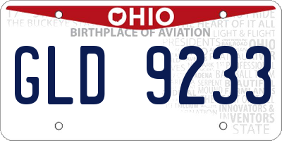 OH license plate GLD9233