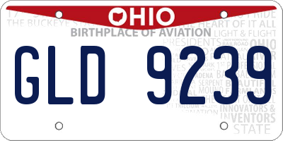 OH license plate GLD9239