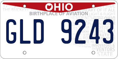 OH license plate GLD9243