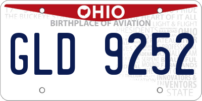 OH license plate GLD9252