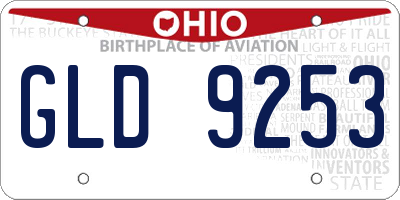 OH license plate GLD9253