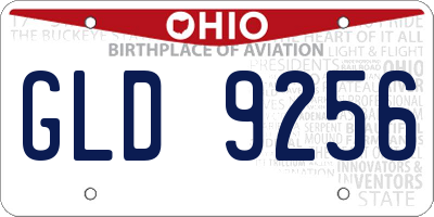 OH license plate GLD9256