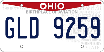 OH license plate GLD9259