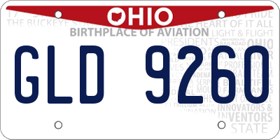 OH license plate GLD9260