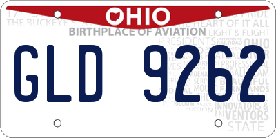 OH license plate GLD9262
