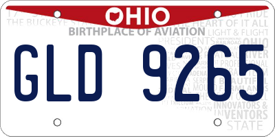 OH license plate GLD9265