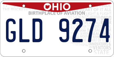 OH license plate GLD9274